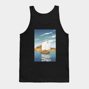 Boat Transporting Rocks at Bingo by Kawase Hasui Tank Top